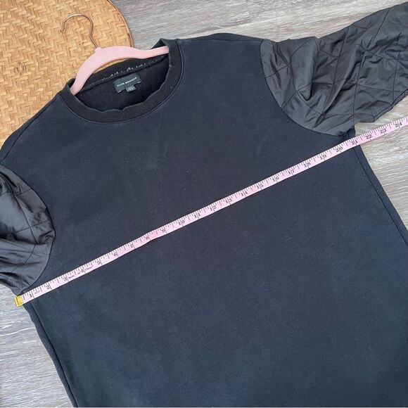Club Monaco men’s black quilted sleeve black street wear pullover men’s s - Picture 5 of 6